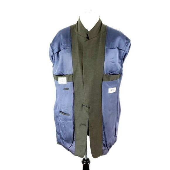 Hugo Boss Wool Wool 2 Button Blazer 40R Green Black Houndstooth Sport Coat - Picture 8 of 10